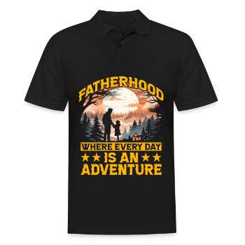 Vaterschaft, wo jeder Tag Abenteuer ist - Männer Poloshirt - Schwarz - Vorne - Kai (181cm)