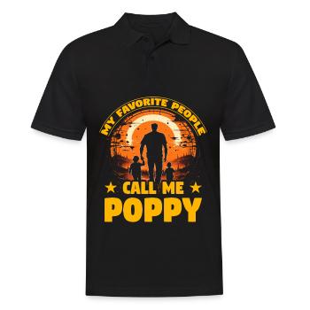 My favorite People call me Poppy - Men's Polo Shirt - black - Front - Kai (181cm)