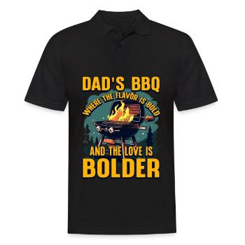 Le barbecue de papa où la saveur est audacieuse et l’amour est - Polo Homme - noir - Devant - Kai (181cm)
