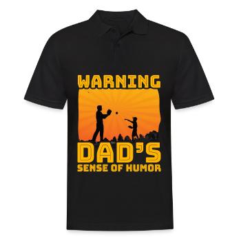 Warnung Papas Sinn für Humor - Männer Poloshirt - Schwarz - Vorne - Kai (181cm)