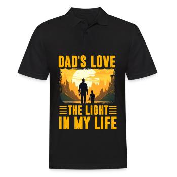 Papa liebt das Licht in meinem Leben - Männer Poloshirt - Schwarz - Vorne - Kai (181cm)