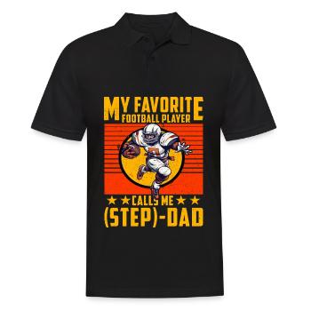 My favorite football Player calls me Step-Dad - Men's Polo Shirt - black - Front - Kai (181cm)