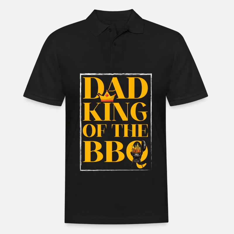 Papa König des Grillens - Männer Poloshirt - Schwarz