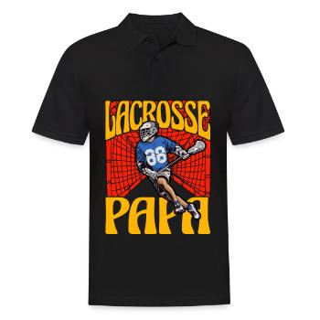 Lacrosse-Papa - Männer Poloshirt - Schwarz - Vorne - Kai (181cm)