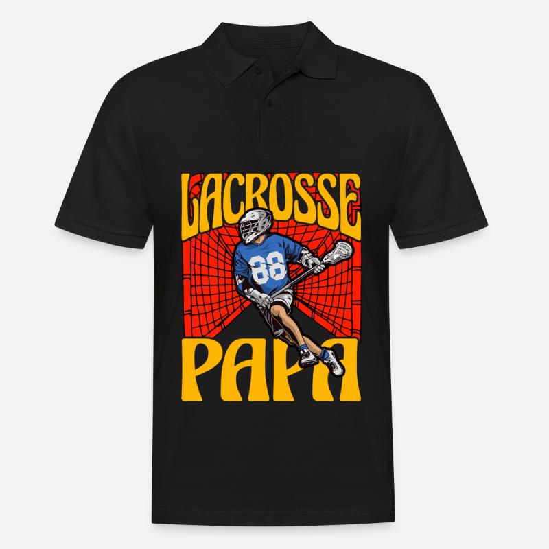 Lacrosse-Papa - Männer Poloshirt - Schwarz