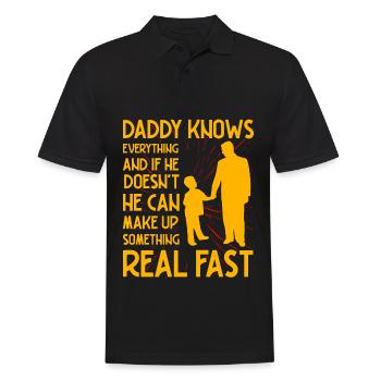Papa weiß alles - Männer Poloshirt - Schwarz - Vorne - Kai (181cm)
