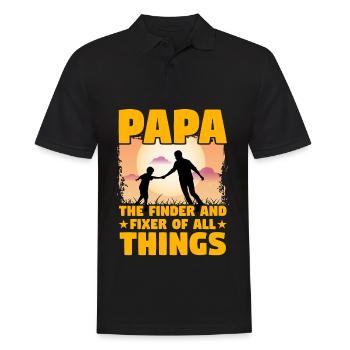Papa the finder and fixer of all things - Men's Polo Shirt - black - Front - Kai (181cm)