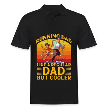 Courir papa comme un papa normal mais plus cool - Polo Homme - noir - Devant - Kai (181cm)