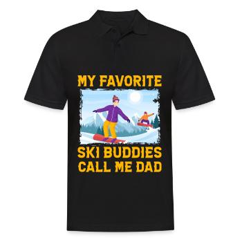 My favorite Ski Buddies call me Dad - Men's Polo Shirt - black - Front - Kai (181cm)