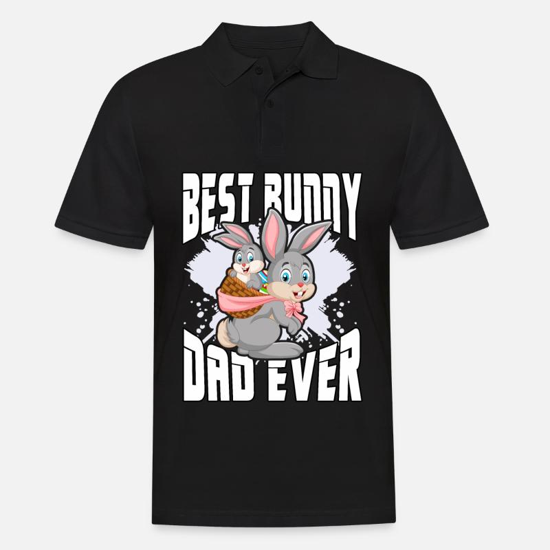 Bester Hasenvater aller Zeiten - Männer Poloshirt - Schwarz