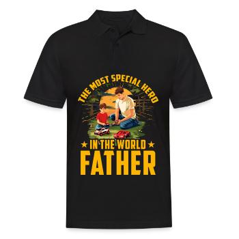 Der speziellste Held der Welt: Vater - Männer Poloshirt - Schwarz - Vorne - Kai (181cm)