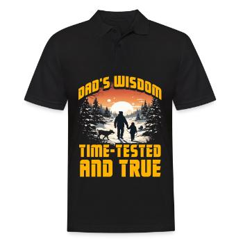 Dad's Wisdom time-tested and true - Men's Polo Shirt - black - Front - Kai (181cm)