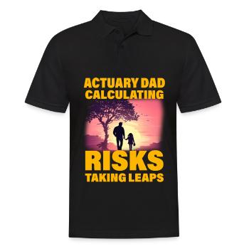 Aktuar Papa Risiken berechnen und Sprünge machen - Männer Poloshirt - Schwarz - Vorne - Kai (181cm)