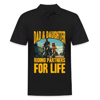 Papa et fille à cheval Partners for Life - Polo Homme - noir - Devant - Kai (181cm)