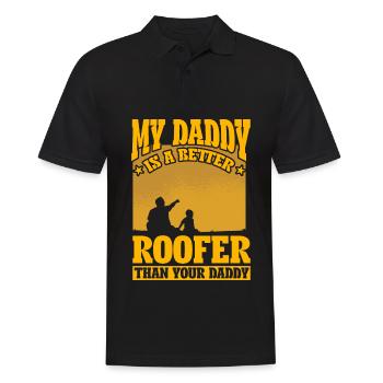 Mein Papa ist ein besserer Dachdecker als dein Papa - Männer Poloshirt - Schwarz - Vorne - Kai (181cm)