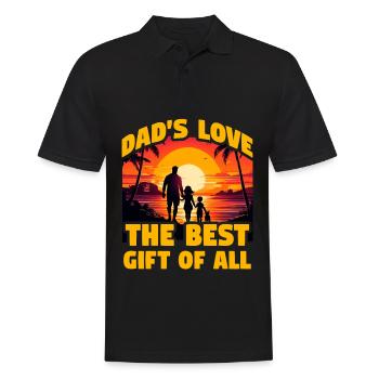 L’amour de papa est le meilleur cadeau de tous - Polo Homme - noir - Devant - Kai (181cm)