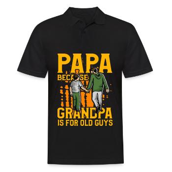 Papa parce que Grand-père est pour les vieux gars - Polo Homme - noir - Devant - Kai (181cm)