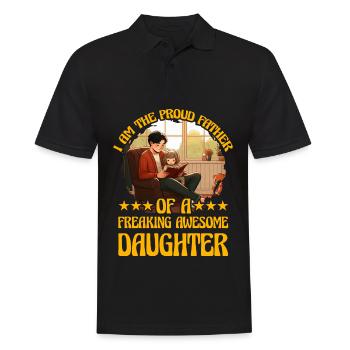 Ich bin der stolze Vater einer verdammt tollen Tochter - Männer Poloshirt - Schwarz - Vorne - Kai (181cm)