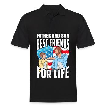 Vater und Sohn beste Freunde fürs Leben - Männer Poloshirt - Schwarz - Vorne - Kai (181cm)