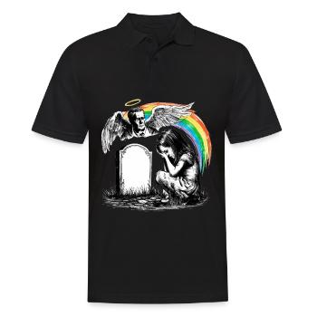 Mourning Dad Daughter Grave Angel - Men's Polo Shirt - black - Front - Kai (181cm)
