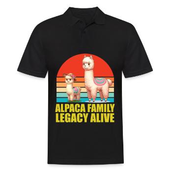 Das Vermächtnis der Alpakafamilie am Leben - Männer Poloshirt - Schwarz - Vorne - Kai (181cm)