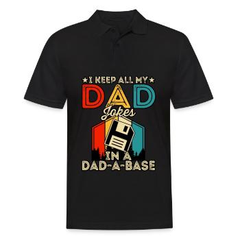 Ich bewahre alle meine Dad-Jokes in einer Dad-a-Base auf - Männer Poloshirt - Schwarz - Vorne - Kai (181cm)