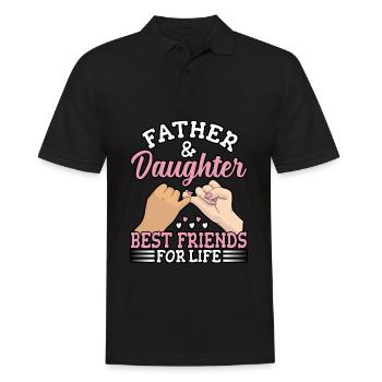 Père et fille meilleurs amis pour la vie - Polo Homme - noir - Devant - Kai (181cm)