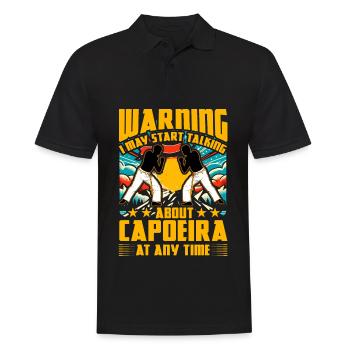 Warnung: Ich könnte anfangen, über Capoeira zu reden - Männer Poloshirt - Schwarz - Vorne - Kai (181cm)