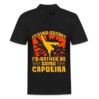 It's not a secret I'd rather be doing Capoeira - Men's Polo Shirt - black - Front - Kai (181cm)