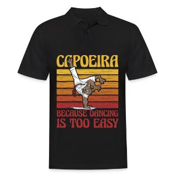 Capoeira, weil Tanzen zu einfach ist - Männer Poloshirt - Schwarz - Vorne - Kai (181cm)