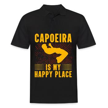 La capoeira est mon endroit préféré - Polo Homme - noir - Devant - Kai (181cm)