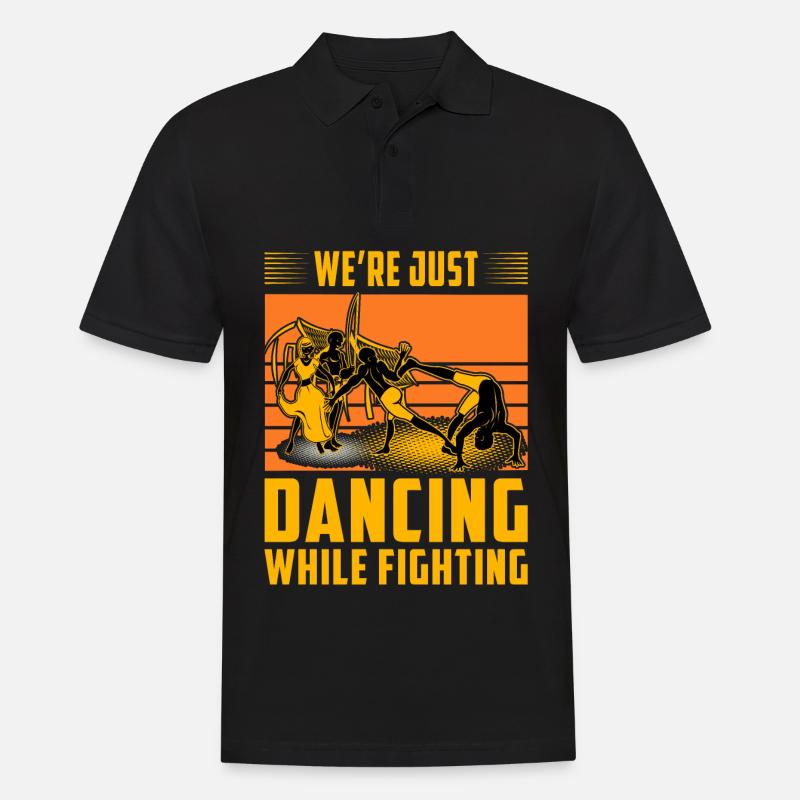 We're just dancing while fighting - Men's Polo Shirt - black