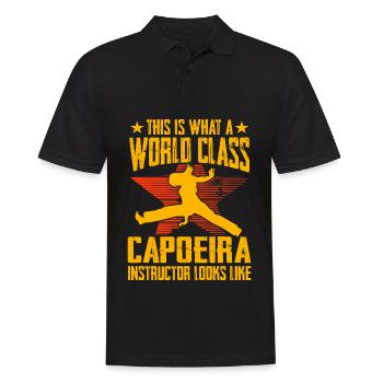 So sieht ein Weltklasse-Capoeira-Instruktor aus - Männer Poloshirt - Schwarz - Vorne - Kai (181cm)