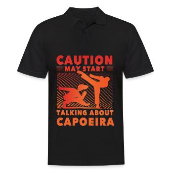 Bei Capoeira ist Vorsicht geboten - Männer Poloshirt - Schwarz - Vorne - Kai (181cm)
