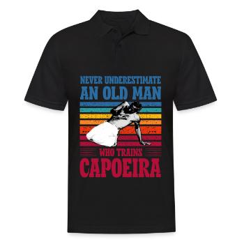 Ne sous-estimez jamais un vieil homme qui s’entraîne à la capoeira - Polo Homme - noir - Devant - Kai (181cm)