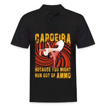 Capoeira, weil dir die Munition ausgehen könnte - Männer Poloshirt - Schwarz - Vorne - Kai (181cm)