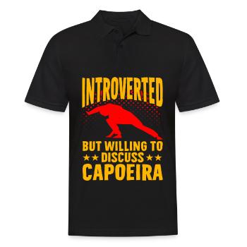 Introvertiert, aber bereit, über Capoeira zu diskutieren - Männer Poloshirt - Schwarz - Vorne - Kai (181cm)