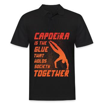 Capoeira ist der Klebstoff, der die Gesellschaft zusammenhält - Männer Poloshirt - Schwarz - Vorne - Kai (181cm)
