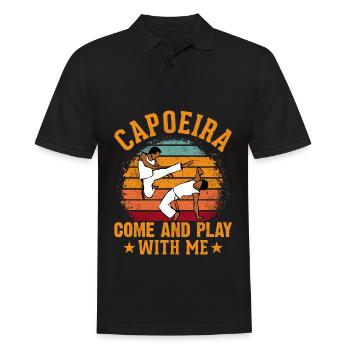 Capoeira, komm und spiele mit mir - Männer Poloshirt - Schwarz - Vorne - Kai (181cm)