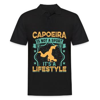 La capoeira, ce n’est pas un sport, c’est un mode de vie - Polo Homme - noir - Devant - Kai (181cm)