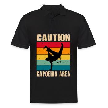Achtung Capoeira Gebiet - Männer Poloshirt - Schwarz - Vorne - Kai (181cm)
