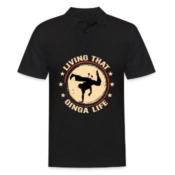 Vivre cette vie de Ginga - Polo Homme - noir - Devant - Kai (181cm)