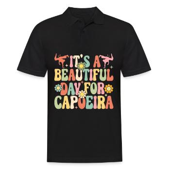 Es ist ein wunderschöner Tag für Capoeira - Männer Poloshirt - Schwarz - Vorne - Kai (181cm)