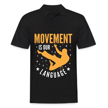 Le mouvement est notre langage - Polo Homme - noir - Devant - Kai (181cm)