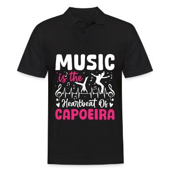 La musique est le cœur de la capoeira - Polo Homme - noir - Devant - Kai (181cm)