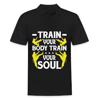 Train your Body train your Soul - Men's Polo Shirt - black - Front - Kai (181cm)