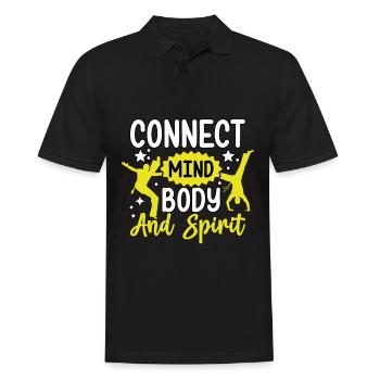 Verbinden Sie Geist, Körper und Seele - Männer Poloshirt - Schwarz - Vorne - Kai (181cm)