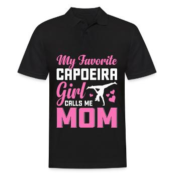 Ma fille de capoeira préférée m’appelle maman - Polo Homme - noir - Devant - Kai (181cm)