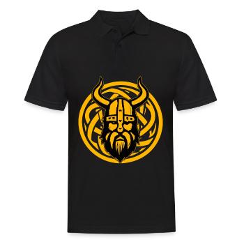 Wikinger - Männer Poloshirt - Schwarz - Vorne - Kai (181cm)