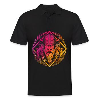 Wikinger - Männer Poloshirt - Schwarz - Vorne - Kai (181cm)